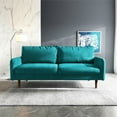 thumbnail image 4 of Pemberly Row 70" Round Arm Upholstered Modern Velvet Sofa in Blue, 4 of 15