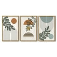 thumbnail image 4 of SHENIFY Botanical Boho Wall Art 16x24in3pcs Natural Framed Modern Plant Leaf Bohemian Wall Decor Abstract Geometry Lines Prints Ready to Hang, 4 of 5