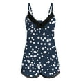 thumbnail image 4 of Wangmeiwg Women's Pajama Sets Elegant Women's Pajama Sets - Polka Dot Camisole and Shorts Sleepwear with Lace Backless Trim for Hot Nights S Navy, 4 of 5