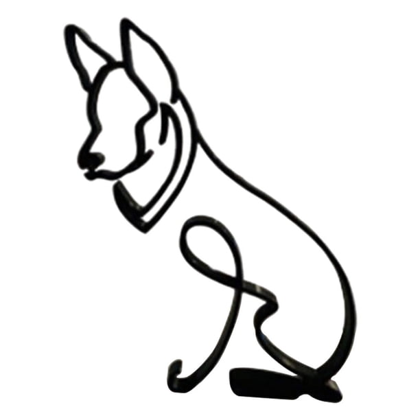 Escultura artística, estatua, diseño simple, abstracta, perro, figura geométrica, decoración animal. El 11x16x0.5cm B