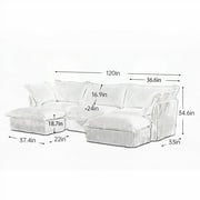 Slipcovered U Shape Sectional Sofa - Lux Comfort, Modular Design