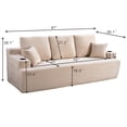 thumbnail image 3 of 87 in 3-Seater Sofa for Living Room, Comfy Couches with Deep Seat, Plush Corduroy Fabric with Cup Holders and Side Storage Pockets for Apartment Lounge, 3 of 6