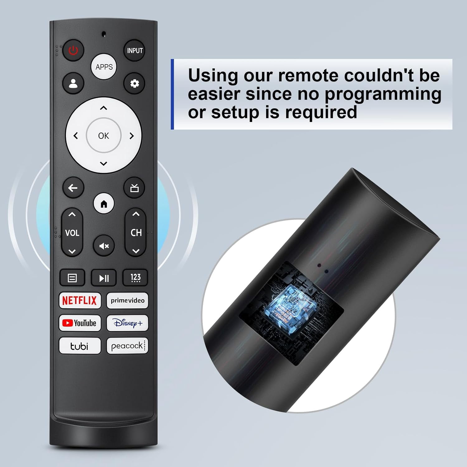 Replacement Remote Control for Hisense Smart Google TV，for Hisense UHD 4K ULED Google TVs