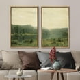 thumbnail image 3 of IDEA4WALL Framed Canvas Print Wall Art Set Green Forest & Lake Botanical Fine Art Abstract Geometric Nature Modern Art Farmhouse Wall Decor for Living Room, Bedroom, Office - 16"x24"x2 Natural, 3 of 5