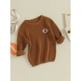 thumbnail image 3 of Bagilaanoe Toddler Baby Girl Boy Knitted Sweater Long Sleeve Embroidery Pullover 2T 3T 4T 5T Kids Warm Jumpers Tops Fall Loose Knitwear, 3 of 9