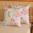 thumbnail image 5 of Spring Floral Pillow Cover 18x18 Pack of 2 Watercolor Pink Floral Leaf Wildflower Plant Throw Pillow Cover Outdoor Decor,Summer Coloful Pillowcase Rustic Flower Cushion Case for Home Couch, 5 of 7