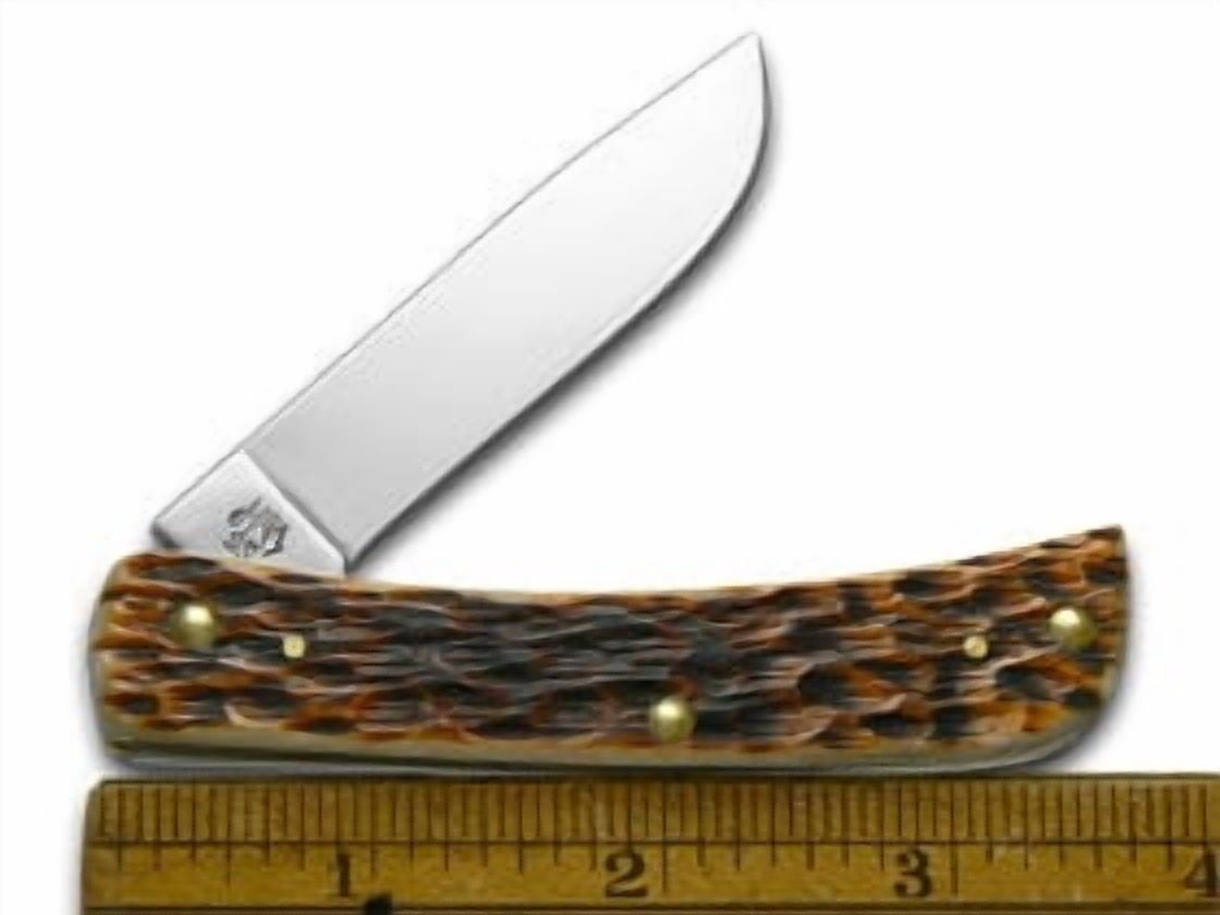 Case XX Knives Case XX Sod Buster Jr Folding Knife Amber Jigged Bone CA245