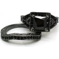 thumbnail image 3 of Divine Creation 3.00 Ct Princess Cut Black Diamond Wedding Engagement Thanksgiving Christmas Bridal Ring Set 14K Black Gold Plated 925 Sterling Silver For Women's -8, 3 of 3