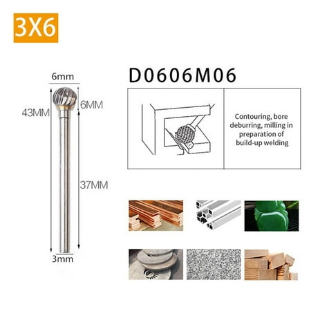 

BAMILL 3mm Shank Rotary File Router Grinding Burr Rotary Steel File Polishing D Type