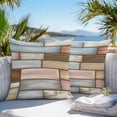 thumbnail image 3 of Throw Pillow Covers 16x16 Inch Set of 2, Brown Pink Vintage Waterproof Outdoor Pillow Covers, Retro Farmhouse Elegant Pastoral Decorative Cushion Pillowcases for Couch, Sofa, Bed, Garden, Patio, 3 of 9