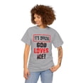 thumbnail image 2 of DJH Apparel | It's Official: God Loves Me Christian Unisex Cotton T-shirt, 2 of 7