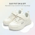 thumbnail image 3 of Kids PU Leather Athletic Sneakers with Hook & Loop Strap, Breathable Mesh Lining, Lightweight Sport Casual Shoes for Boys & Girls, 3 of 8