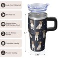 thumbnail image 3 of 20OZ Insulated Dog Outdoor Tumbler with Handle Straw and Lid Paw Print Coffee Cup for Women Friends Great Holiday Birthday Presents Fits Most Car Cup Holders, 3 of 6