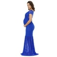 thumbnail image 4 of JustVH Women Off Shoulder Lace Maternity Dress for Photography Pregnancy Slim Fit Baby Shower Gowns, 4 of 5