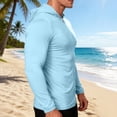 thumbnail image 5 of TKKCS Mens Hooded Sun Protection Jackets- Outdoor Lightweight Fishing Hiking Zip Up Jackets Light Blue Size M, 5 of 8