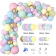 thumbnail image 2 of Kit de guirnalda de globos en colores pastel, arco de globos de unicornio y macarrón arcoíris, 135 piezas de globos de confeti dorados coloridos para cumpleaños en colores pastel, baby shower, bo, 2 of 5