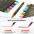 thumbnail image 3 of 24 Colors Dual Tip Acrylic Paint Pens Markers, Premium Acrylic Paint Pens for Wood, Canvas, Stone, Rock Painting, Glass, Ceramic Surfaces, DIY Crafts Making Art Supplies, 3 of 5