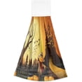 thumbnail image 2 of SKYSONIC 2 PCS Kitchen Towels with Hanging Loop, Autumn Happy Halloween Pumpkins Dish Towels for Kitchen, Absorbent Kitchen Hand Towels , 12"x17", 2 of 6
