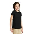 thumbnail image 4 of Port Authority Teen Female Regular Plain Short Sleeves Polo Black X-Small, 4 of 6
