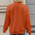 thumbnail image 6 of Sweatshirts for Women Puff Sleeve Relaxed Fit Casual Pullover with Front V Fall Versatile Comfy Tops Saffron S, 6 of 8