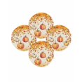 thumbnail image 7 of 13 Inch Round Placemats Set of 4, Orange Pumpkins Fall Non Slip Heat Insulation PP Table Mats, Thanksgiving Maple Leaves Botanical Washable Place Mats for Kitchen Dining Party Table Decor, 7 of 7