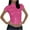 Pink, variant on Women's Sequin Boat Neck Shirts Sparkle Glitter Backless Tees Slim Fitted Cap Sleeve Going Out Crop Tops