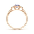 thumbnail image 2 of ANGARA Natural Prong Set Tanzanite and Diamond Three Stone Engagement Ring in 14K Rose Gold for Women (Size-5mm) | December Birthstone, Anniversary, Jewelry Gift for Women | Natural Tanzanite Ring, 2 of 9