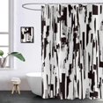 thumbnail image 3 of Black and White Shower Curtain, Abstract Art with Brushstrokes Chaos Image Print Bathroom Curtain for Men Contemporary Bathtub Decor Waterproof Fabric Machine Washable with 12 Hooks, 3 of 6