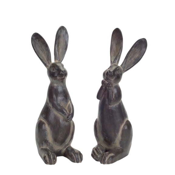 Home Decorative Rabbit (Set Of 2) 11.5"H Resin