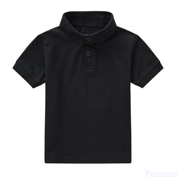 Fozruso Toddler Boys Short Sleeve Collared Shirt Kids Casual Lapel Collar Shirt School Uniform Tops Kids Collared Tops Sizes 18-24 Months