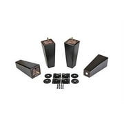 PRO FURNITURE PARTS ProFurnitureParts 7" Inch Espresso Finish Square Tapered Pyramid Wood Sofa Legs Set of 4 w/Leg Plates