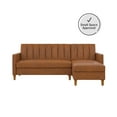 DHP Celine Sectional Futon and Couch with Storage, Camel Faux Leather