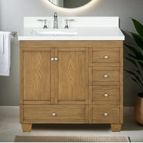 Lavanti Depos Solidwood 36-inch Bathroom Vanity with Left Sink - Stylish Gray Oak