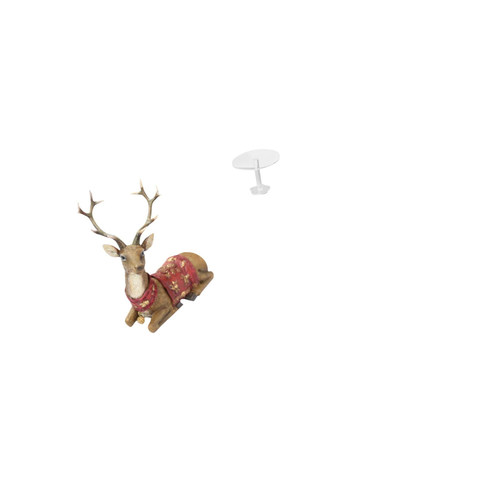 CarpNettore Reindeer Elk Tabletop Ornament Deer Figurine Statue for Living Room Office Bedroom Farmhouse Miniature Dollhouse Round Table Decorations
