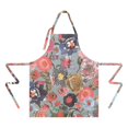 thumbnail image 2 of Pioneer Flower Floral Print Pattern Apron-Garden Aprons for Women with Pockets-Cotton Linen Waterproof Kitchen Cooking Gardening Aprons Adjustable for Kitchen,Cooking,BBQ and Salon 33x27 Inch, 2 of 7