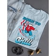thumbnail image 3 of Born To Chill - Surfing Polar-Bear ICEE Graphic Women's T-shirt, 3 of 4