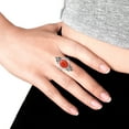 thumbnail image 4 of Bohemian Vintage Red Coral Oval Statement .925 Silver Ring-10, 4 of 5