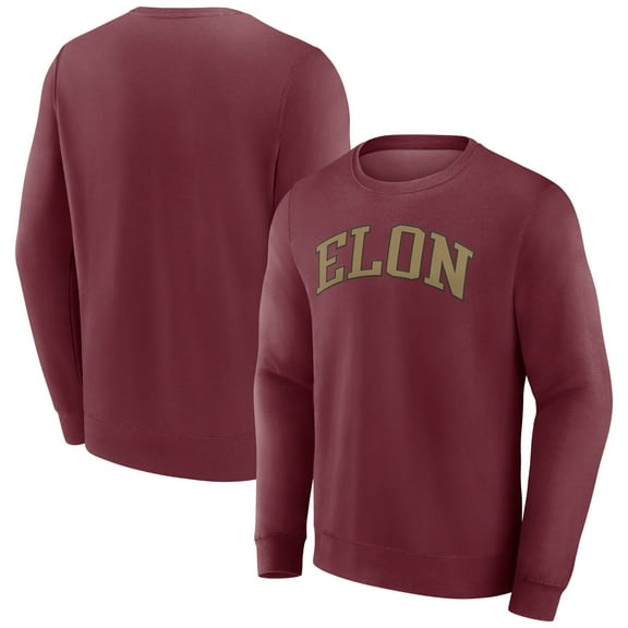 Men's Fanatics Maroon Elon Phoenix Short Name Pullover Sweatshirt