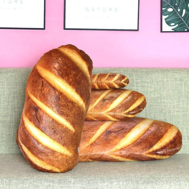Almohada de Baguette de pan de simulación 3d, cojín trasero Lumbar de comida rellena de felpa, cojín suave de pan de mantequilla 3d, almohada