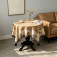 thumbnail image 4 of Round Tablecloth Coffee Table Cover Desktop Decor Bedroom Living Room Stain Resistant Decorative Cotton Linen Fabric Washable Dining Kitchen, 4 of 7