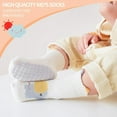 thumbnail image 2 of Baby Toddler Grip Socks Non Slip Stripe Seamless Crew Ankle Cotton Socks for Infant Boys Girls, 2 of 6