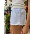 thumbnail image 2 of Michellecmm Women’s Button Front Shorts Casual Elastic Waist Lace Trim Striped Print Lounge Shorts Going Out Shorts, 2 of 7