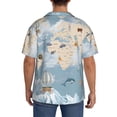thumbnail image 6 of Picia Animals Travel World Map Men's Linen Shirts Short Sleeve Cuban Beach Shirts Casual Shirts Button Down Shirt for Men Beach Summer Wedding Shirt-Small, 6 of 7