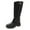 Black, variant on Dasayo Wide Width Booties for Women Western Mid-Calf Black Chunky Rubber Buckles Boots Womans Shoes 35