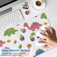 thumbnail image 4 of Long Mouse Pads for Desk,White Dinosaurs Colorful Leaves Pattern Desk Mats on Top Of Desks, Desk Mouse Pad Extra Large with 3mm Non-Slip Base and Stitched Edge for Gaming,Office,Work,Home 35.4"x15.7", 4 of 6