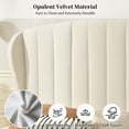 thumbnail image 5 of Zanmintaobo King Sleigh Bed Frame,54"H Scroll Wingback Headboard,Velvet Upholstery,Wooden Slats,Noise-Free,No Box Spring Needed,Easy Assembly,Cream, 5 of 11