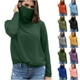 thumbnail image 5 of Xfvqtps Womens Tops with Mask Neck Gaiter Pullover Cooling Sun Protection Long Sleeve Breathable Lightweight Summer Shirts for Camping Hiking Mint Green, 5 of 5