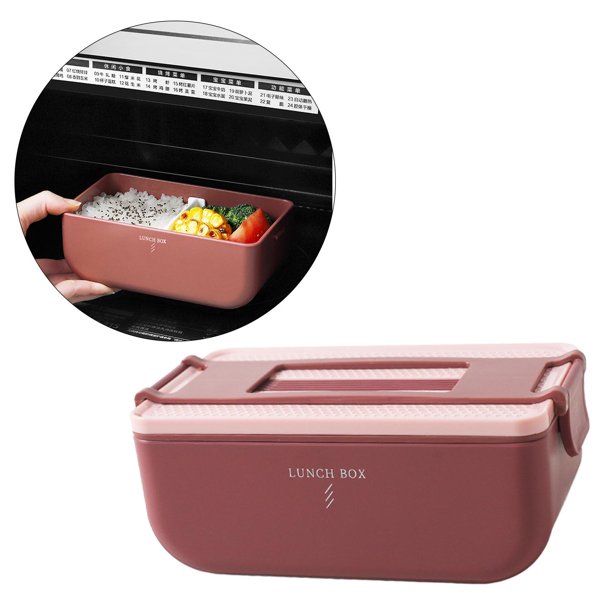 Bento Box Fiambrera comercial a prueba de Soporte de pared de partición extraíble Caja de almacenamiento de comida de picnic Sin BPA con rojo Macarena Estuche Bento