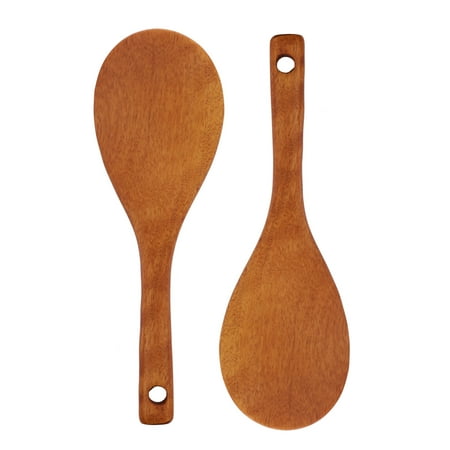 Wooden Serving Spoon - The Elixir Eco Green Premium Jujube Wood Rice Paddle, Handcraft Rice Serving Spoon, Asian Kitchen Wooden Rice Paddle/Spoon, 8.3 inch