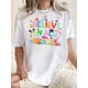 thumbnail image 1 of Camiseta Para Mujer De Verano Cuello Redondo1pc Women'S Casual Crew Neck T-Shirt with Colorful "Believe in All Miracles" Print, Polyester Knit Fabric, Animal Pattern, Medium Stretch, All-Season Comf, 1 of 6
